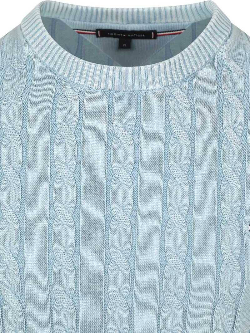 Tommy Hilfiger Tommy Hilfiger Pullover Cable Hellblue - Größe M, Blau, – Produktbild 4 von 5
