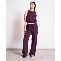 JAN N JUNE JAN N JUNE LEINEN HOSE SJOV, Cherry lacquer, – Produktbild 1 von 1