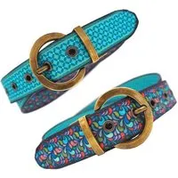 Seegarn Seegarn - Gürtel / Wendegürtel 'SeeBlau' 3cm, Antik messing, – Produktbild 2 von 5