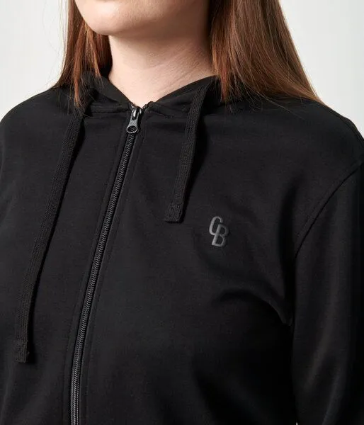 Copenhagen Bamboo Schwarzer Bambus-Kapuzenpullover mit Reißverschluss – Produktbild 2 von 4
