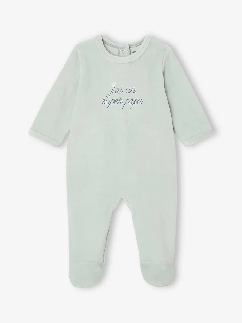 Vertbaudet Vertbaudet 2er-Pack Baby Samt-Schlafanzüge mit Fuß, Rosa, – Produktbild 3 von 4