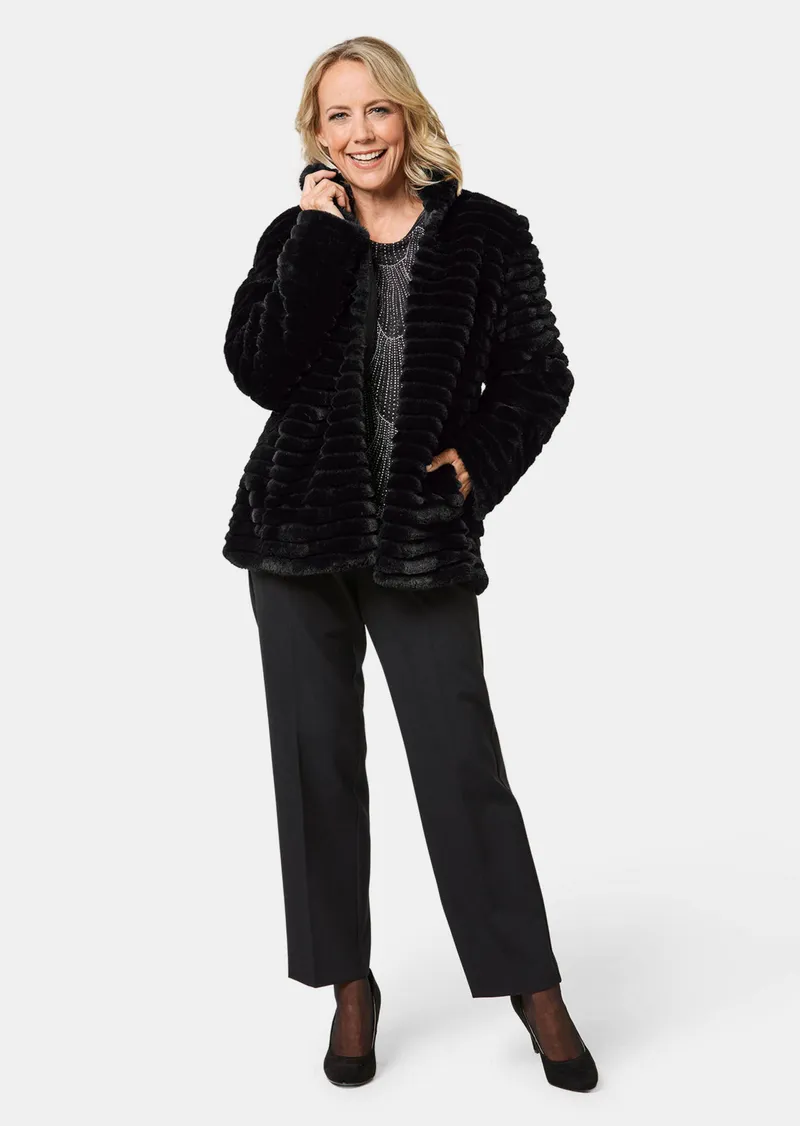 Goldner Jacke in Rexkanin-Optik - schwarz von Goldner Fashion, Schwarz, – Produktbild 2 von 3