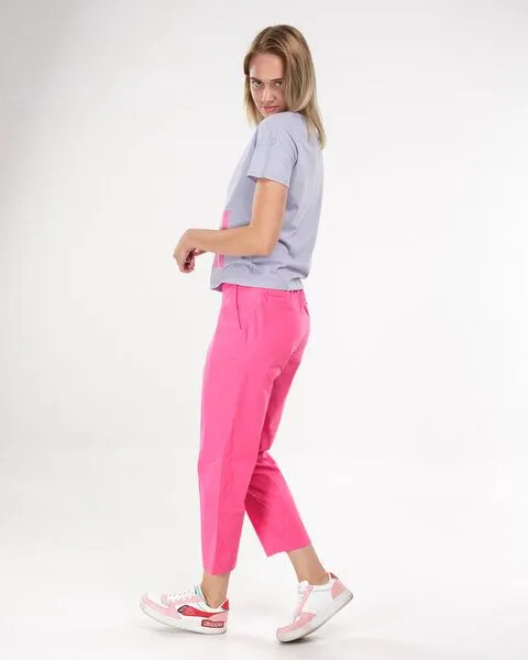 Alma & Lovis Alma & Lovis Sommerliche Popeline-Pants mit 7/8 Länge | Popeline Pants, Pink, – Produktbild 2 von 3