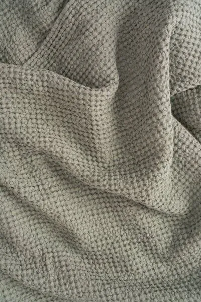 AmourLinen AmourLinen Badetuch aus Leinen mit Waffelmuster, Sage green (grün), – Produktbild 4 von 5