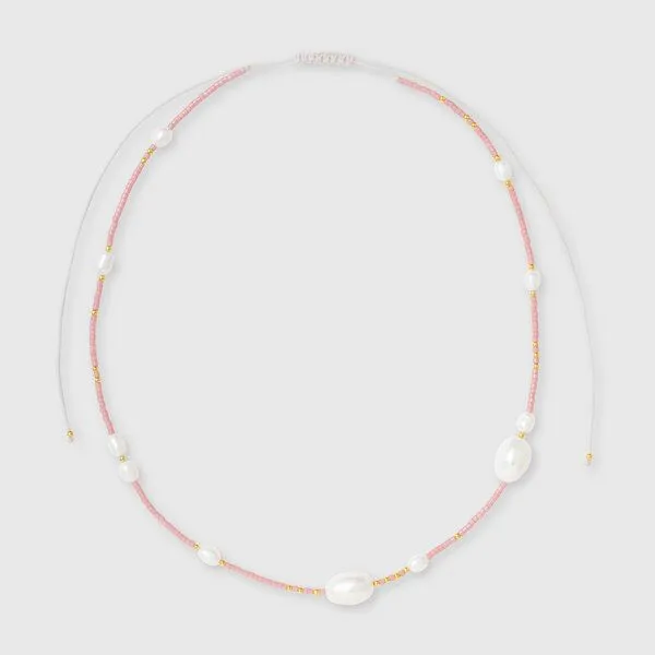 fejn jewelry fejn jewelry Kette miyuki & big pearl mit Glasperlen & Süßwasserperlen, Coral, – Produktbild 1 von 3