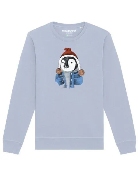 watapparel watapparel Sweatshirt Unisex Pinguin, Serene blue, – Produktbild 1 von 3