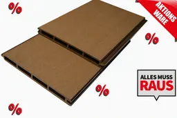 woodstore24 *Abverkauf* XXL Einzelelement WPC Zaun / Sichtschutz / Steckzaun, 20 x 200 x 1000 mm, beidseitig glatt gebürstet, Modulares Zaunsystem in braun (Serie WoodoNorderney) – Produktbild 1 von 1