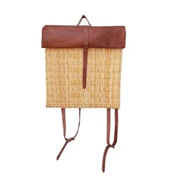 NATUREHOME NATUREHOME Handgefertigter Mini-Rucksack aus Schilfblatt & Ziegenleder – Nachhaltiger Boho-Rucksack für Alltag, Konzert & Reisen, leicht & stilvoll – Produktbild 1 von 1