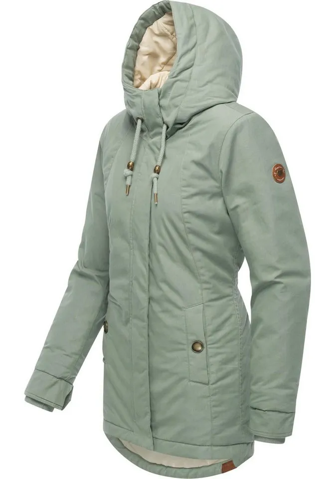 ragwear ragwear Winterjacke Monadena Parka YOUMODO Warmer Kurzmantel mit Kapuze, Grau|grün, – Produktbild 3 von 5