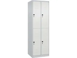 C+P C+P Doppelstock-Spind Classic PLUS, 4 Fächer, 1850x600x500mm, Lichtgrau/Verkehrsweiß – Produktbild 1 von 1