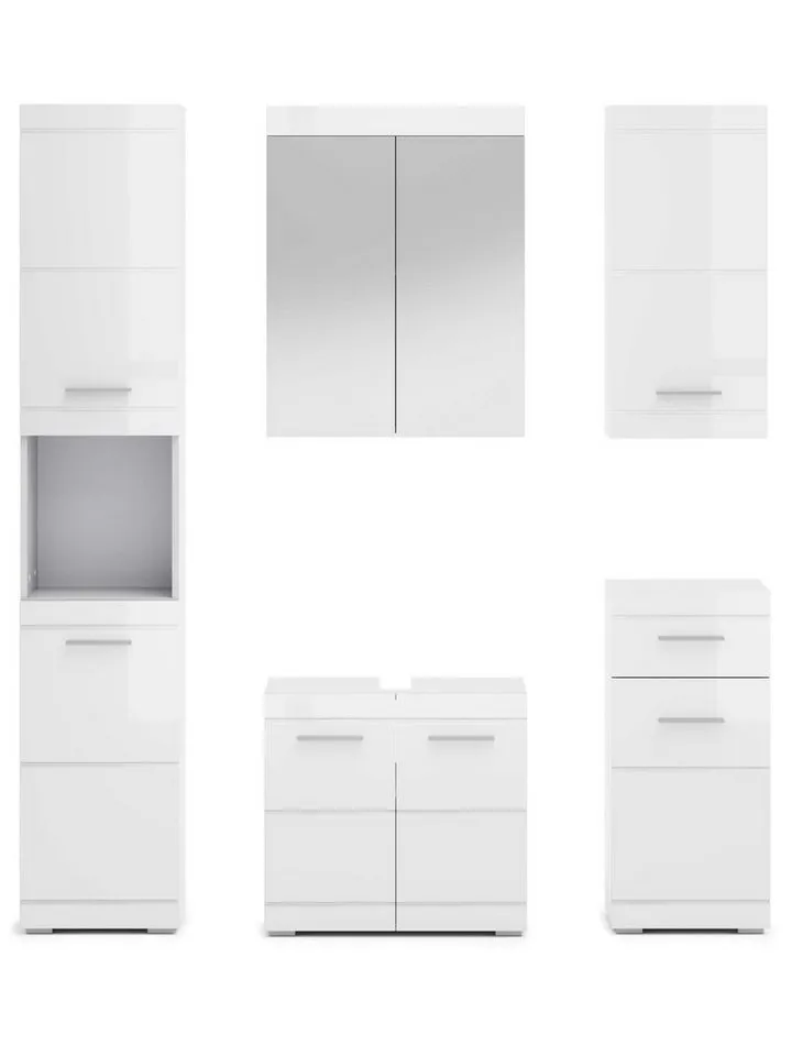 OTTO home Badmöbel-Set Föhr, (Set, 5-St), mit eleganten Hochglanzfronten, FSC® zertifiziert, Weiß, – Produktbild 5 von 5