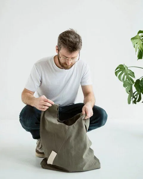 TINTOK TINTOK Tira Canvas Tasche 100 % Bio-Baumwolle GOTS-zertifiziert, Khaki, – Produktbild 4 von 4