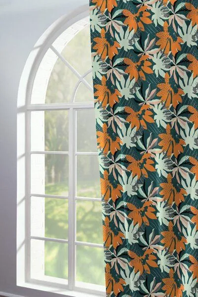 Nature by Adam Nature by Adam Vorhang aus 100% Bio-Baumwolle - Made in Germany - Jungle, Dunkelgrün, – Produktbild 4 von 7