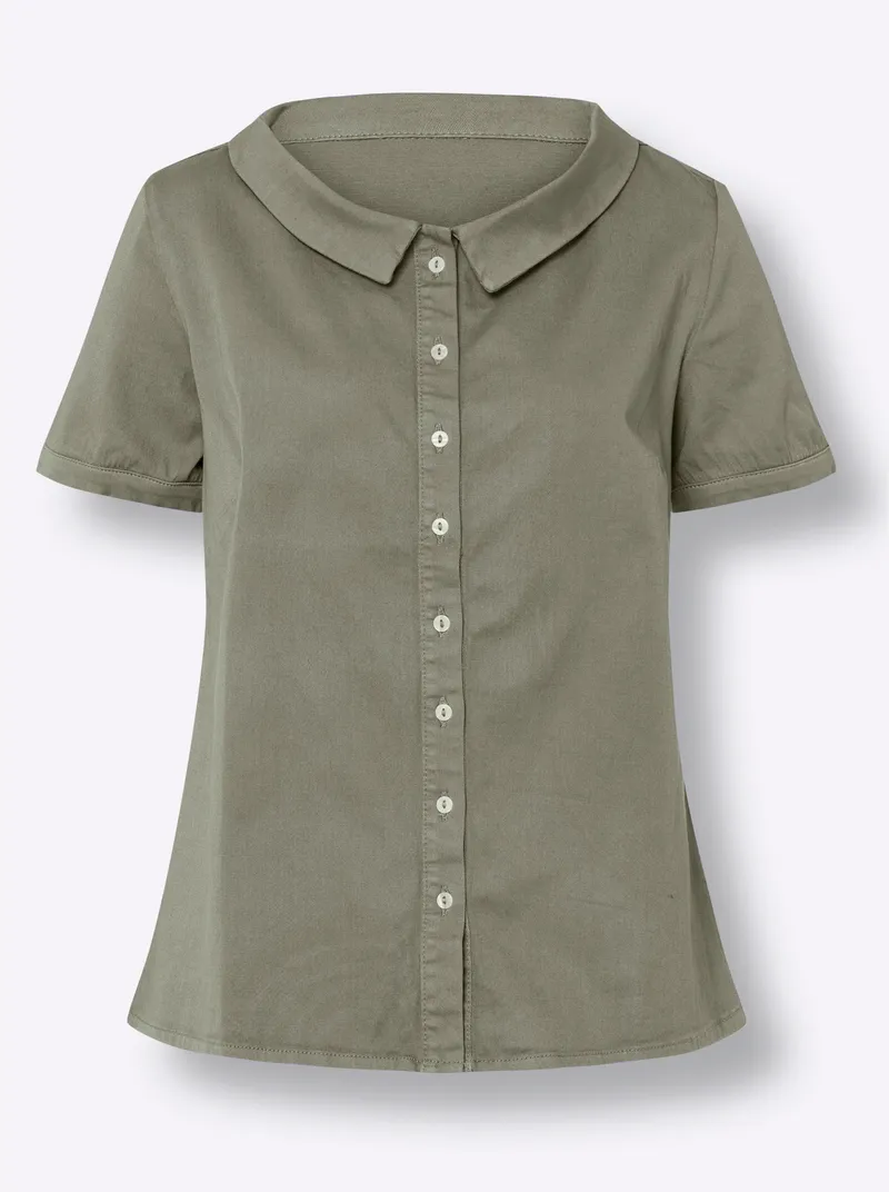 heine Jeansbluse khaki, Khaki, – Produktbild 1 von 2