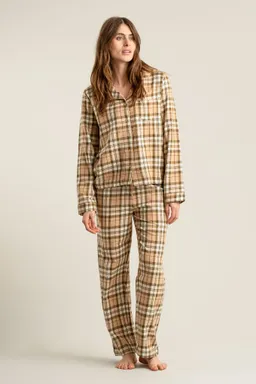 KOMODO KOMODO Damen vegan Pyjama Set Jim Jam Sand – Produktbild 1 von 1