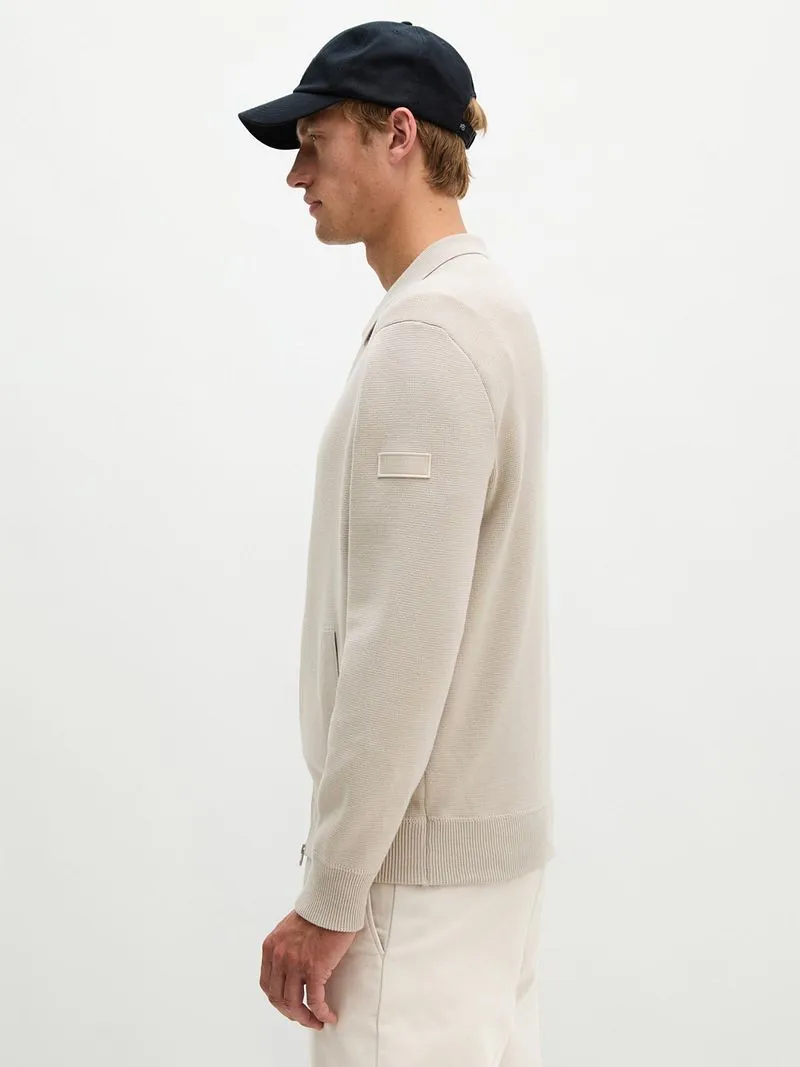 Marc O'Polo Marc O'Polo Strickjacke mit Reißverschluss Grey Silk - Größe L, Beige, – Produktbild 4 von 5