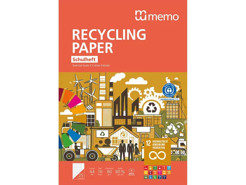 Memo memo Schulheft A4 Nr. 25 liniert mit Rand – Produktbild 1 von 1