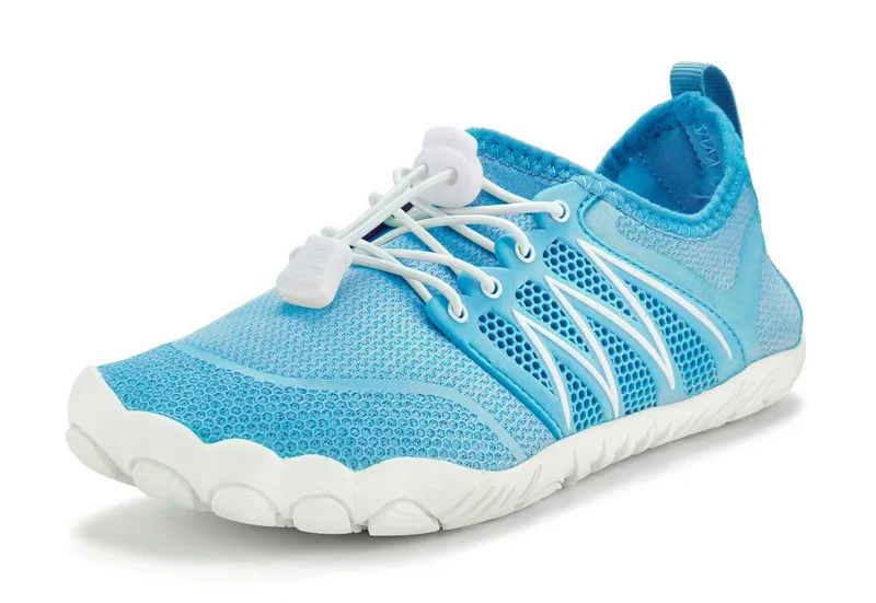 VENICE BEACH VENICE BEACH Badelatsche, Badeschuhe, Badeschlappe, Barfußschuh, leichter Slipper Aquaschuh Wasserschuh mit elastischen Bändern, schnelltrocknend VEGAN, Blau, – Produktbild 1 von 5