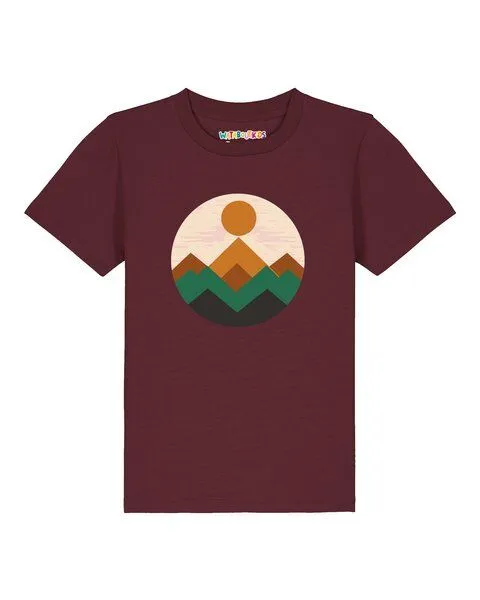 watabout.kids watabout.kids T-Shirt Kinder Geometric Landscape 2, Burgundy, – Produktbild 1 von 2