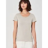 HempAge HempAge Damen T-Shirt mit Rollsaum Hanf/Bio-Baumwolle, Distel (natur), – Produktbild 1 von 1