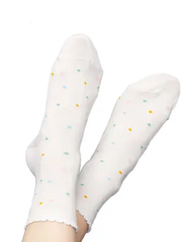 FellHerz Socken mit Viskose (aus Bambus-Cellulose) Konfetti weiß - 35-38 – Produktbild 1 von 1