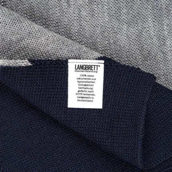 LANGBRETT LANGBRETT schal | schurwolle, Hellgrau dunkelblau (mehrfarbig), – Produktbild 4 von 4