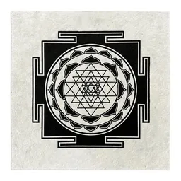 Veskor Cassiopeia Veskor Cassiopeia SRI YANTRA Meditations Linoldruck | 35 × 35 cm | Schwarz auf Naturweiß – Produktbild 1 von 1