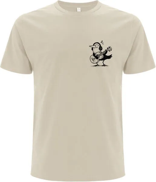 Spreecult Spreecult kleiner Gitarren Vogel - Bio und Fair - Männer Unisex T-Shirt - Guitar Bird, Natural (weiß), – Produktbild 4 von 4