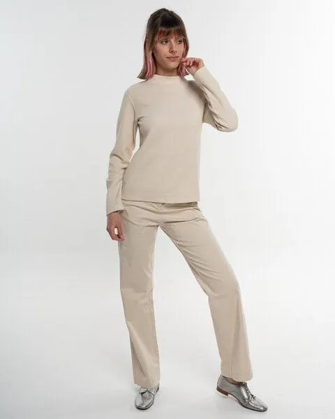 Alma & Lovis Alma & Lovis Turtleneck Glitzer-Shirt in Waffelpiqué aus Organic Cotton | Pearl Turtle, Nature (natur), – Produktbild 2 von 4