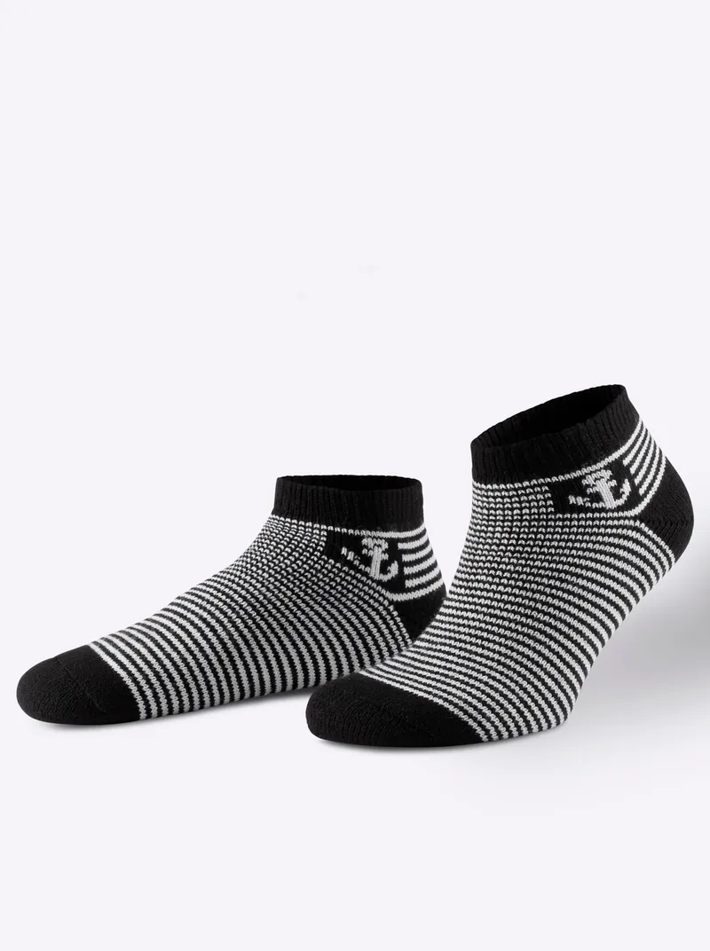 wäschepur Socken schwarz-weiß-gestreift, Schwarz-weiß-gestreift, – Produktbild 1 von 3
