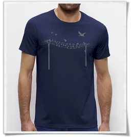 Picopoc Picopoc Vögel auf einem Elektromast T-Shirt – Produktbild 1 von 1