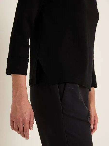 LANIUS LANIUS Pullover in Punto Milano aus Bio-Baumwolle, Black, – Produktbild 4 von 4
