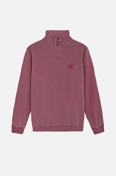 Trendsplant Trendsplant Sauce Pigment Dyed Quarter Zip Sweatshirt Garnacha Red, Rot, – Produktbild 2 von 4