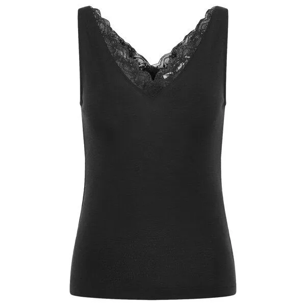 LANIUS LANIUS Top mit Spitze, Black, – Produktbild 1 von 4