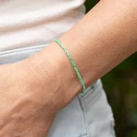 juni juni Sommer Armband Türkis aus Würfel-Perlen - mit verstellbarer Schiebeperle aus recyceltem Gold oder Silber – Produktbild 1 von 1