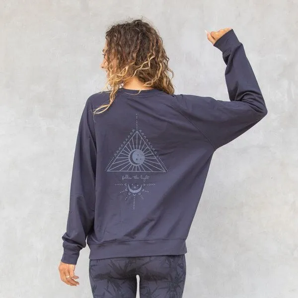 Jaya Jaya GIZA - Damen - Superweicher und bequemer Sweater mit Rundhalsausschnitt für entspannte Momente aus French Terry, Nightblue/nightblue, – Produktbild 1 von 2