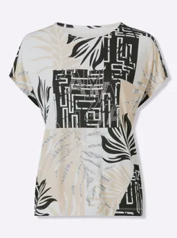 heine Kurzarmshirt sand-schwarz-bedruckt – Produktbild 1 von 1