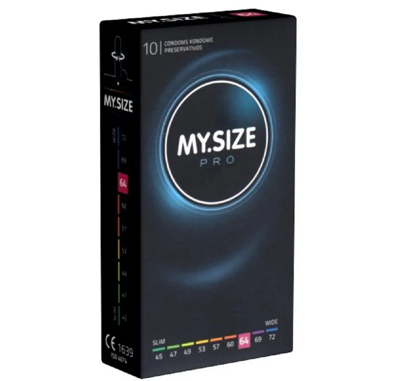 MY.SIZE XXL-Kondome PRO 64mm Packung mit, 10 St., Maßkondome, Kondome für besten Tragekomfort und Sicherheit, die neue Generation MY.SIZE Kondome, Weiß, – Produktbild 1 von 1