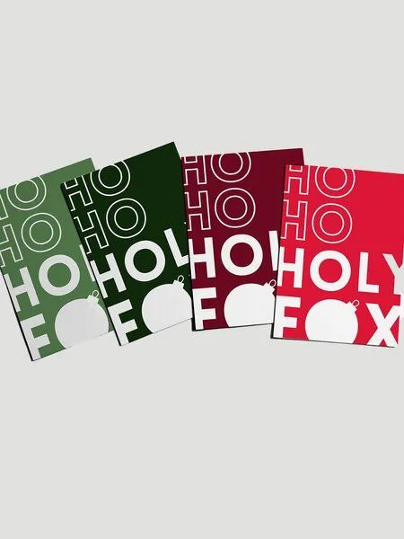 VEROIKON VEROIKON Weihnachts-Postkarten-Set Holy Fox, Monochrom, – Produktbild 1 von 2