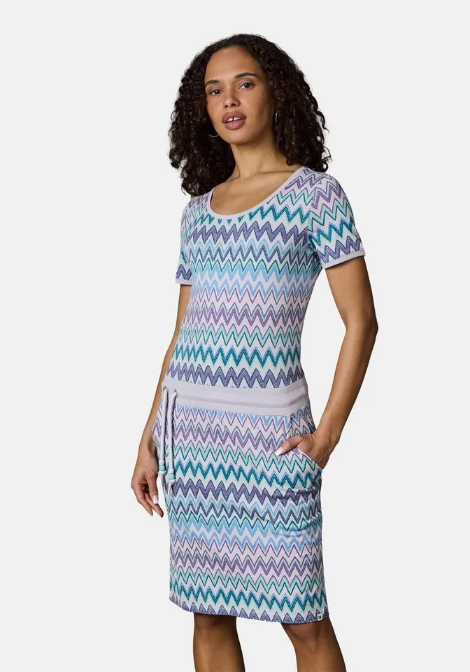 ragwear ragwear Minikleid Baomi Print YOUMODO Gemustertes kurzes Sommerkleid mit Taillenkordel, Lila, – Produktbild 1 von 5