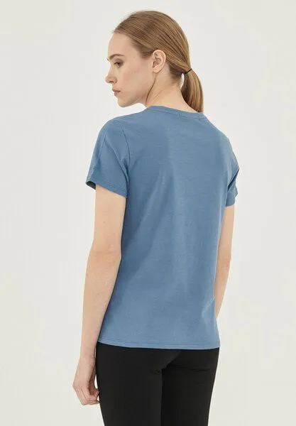 ORGANICATION ORGANICATION Damen Basic T-Shirt aus Bio-Baumwolle, Indigo, – Produktbild 4 von 4
