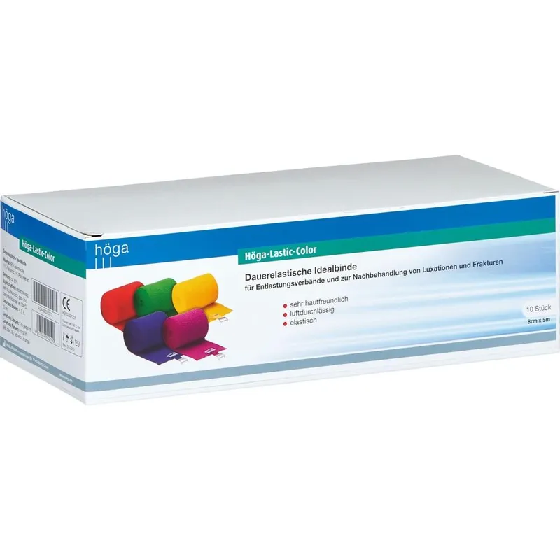 Höga-Pharm HÖGA LASTIC Color Idealbinde 8 cmx5 m rot cello. 1 St Binden – Produktbild 1 von 1