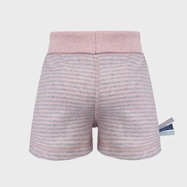 OrganicEra Gestreifte Baby-Shorts 'OrganicEra' aus Bio-Baumwolle, Rose, – Produktbild 3 von 4