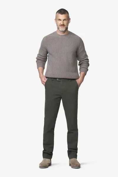Meyer Meyer Chino mit Dehnbund, Grün (oliv), – Produktbild 2 von 4