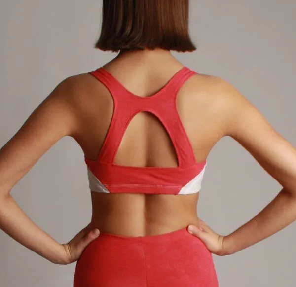 Bodyguard Bodyguard Upcycling Crop Top, Rotmelange/naturmelange, – Produktbild 3 von 4