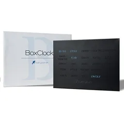 build-yours build-yours BoxClock Edelstahl - Die Wortuhr für den Schreibtisch - LED Standuhr – Produktbild 1 von 1