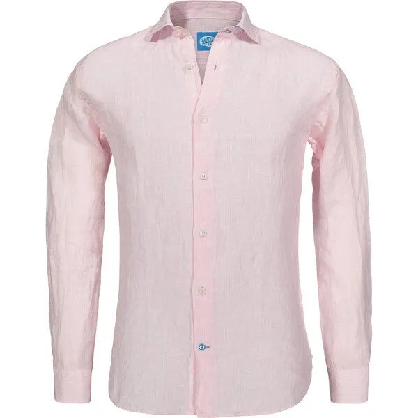 Panareha Panareha PHUKET Gestreiftes Leinen Hemd, Rosa, – Produktbild 1 von 3