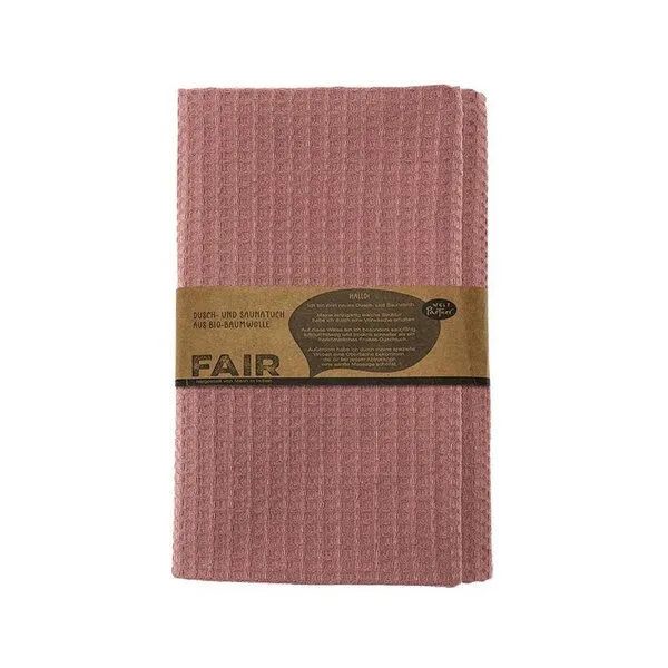 weltPartner weltPartner Dusch- und Saunatuch, Bio-Baumwolle, 100x150 cm, Malve (rot), – Produktbild 1 von 2