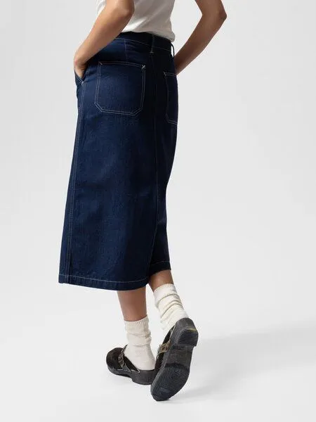 Nudie Jeans Nudie Jeans Boel Painter Denim Skirt, Blue, – Produktbild 3 von 4