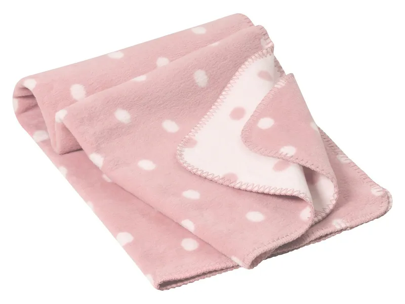 Richter Textilien Richter Textilien Babydecke Bio-Baumwolle Punkte Maße 75 x 100 cm, Rosa, mehrfarbig, – Produktbild 1 von 2